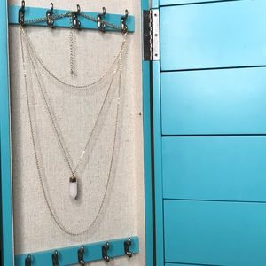 Gold 3 layer crystal necklace